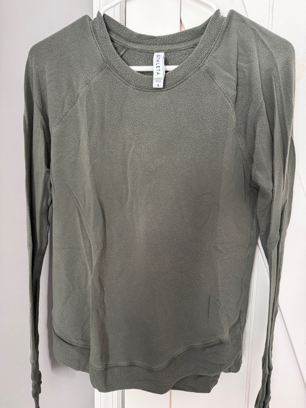 Athleta Army Green Cozy Crewneck Pullover